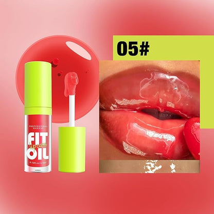8 Colors Lip Oil Lip Glaze, Hydrating Lip Glow Oil Big Brush Head Shiny Moisturizing Lip Gloss, Long Lasting Non-sticky Fresh Transparent Tinted Plumping Lip Oil (# 05)