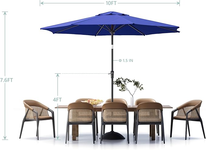 Patio Umbrellas, Pool Umbrella, Outdoor Umbrella with Push Button Tilt/Crank, Deck Umbrellas, Market Umbrela Table for Backyard, Deck, Garden, Pool
