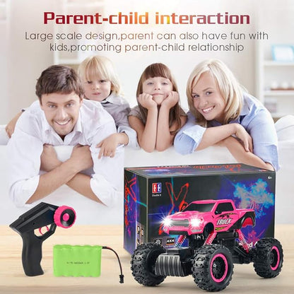 DOUBLE E Remote Control Car for Girls 1/12 Scale Monster Trucks Dual Motors Off Road RC Trucks, Girls Toys RC Crawler Vehicle Truck Toy, Birthday/Xmas Gift Ideas, Pink