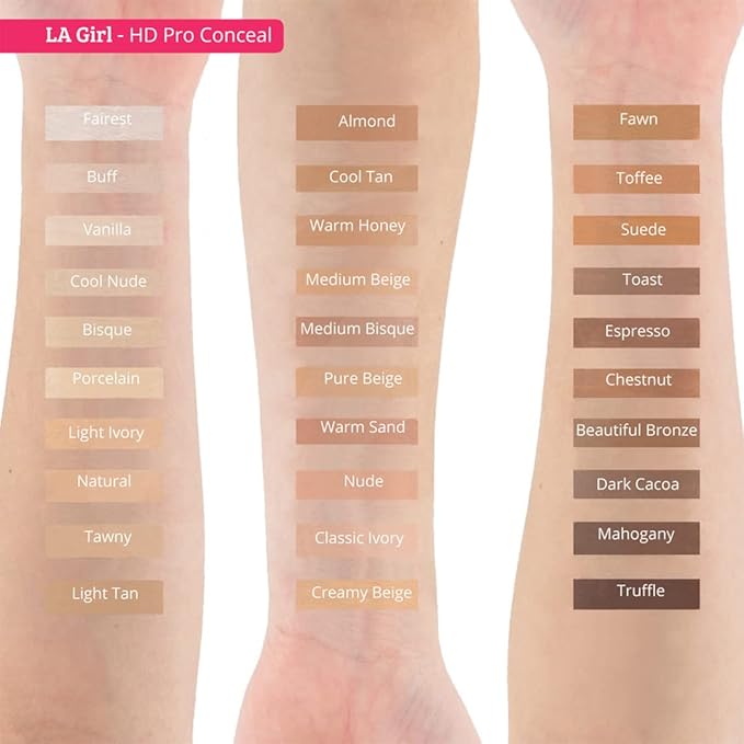 L.A. Girl Pro Conceal HD Concealer, Creamy Beige, 0.28 Ounce