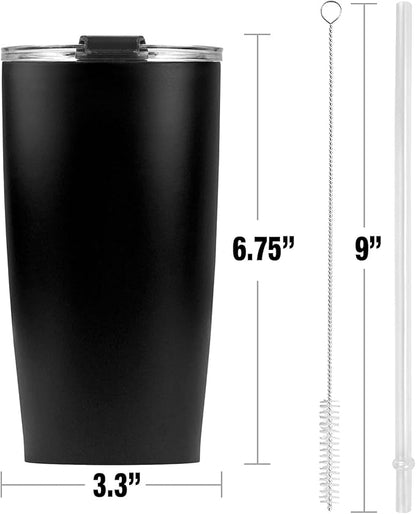 LOGOVISION Sesame Street Cookie Monster Face Stainless Steel Tumbler with Straw and Flip Lid 20 oz, Vacuum Insulated & Double Wall with Leakproof Dual Lid | Great for Iced Coffee and Hot Beverage