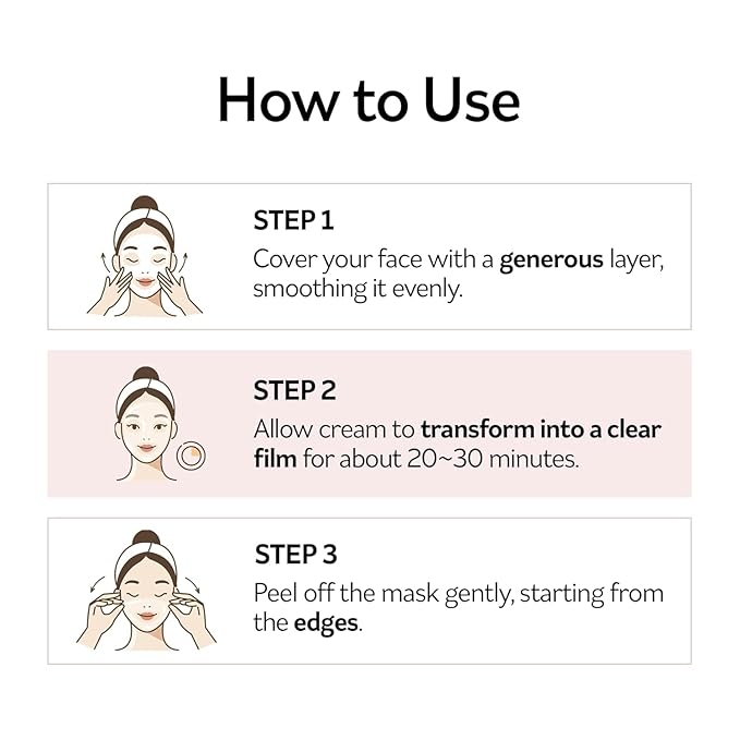 PESTLO Baby Collagen Glow Mask - Korean Peel Off Mask with Spatula Brush for Elasticity, Firmness, Glow Skin, and Optional Overnight Use