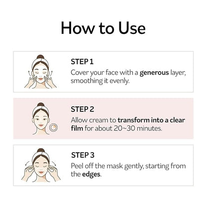 PESTLO Baby Collagen Glow Mask - Korean Peel Off Mask with Spatula Brush for Elasticity, Firmness, Glow Skin, and Optional Overnight Use