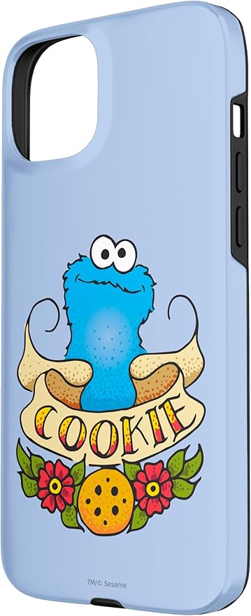 iPhone 15 Plus Sesame Street Cookie Monster Cookie Tattoo Case