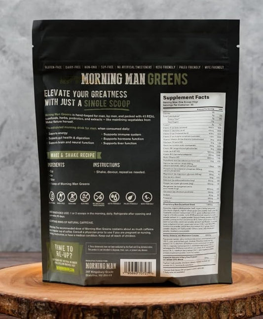 Best Tasting Greens Probiotic Superfood Mix, 95mg Caffeine, Kick Start Your Morning, 75+ Vitamins, Green Tea & Coffee Extracts, Digestive Enzymes, Gluten Free, Vegan, Energy, Gut Health, 30 Servings