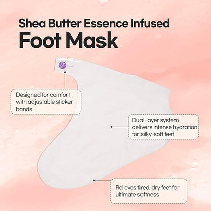 Epielle Moisturizing Foot Masks, 6 Pairs Socks for Dry Feet & Cracked Heels, Relieve and Soften Skin with Sunflower Seed Oil + Avocado Oil + Vitamin E, Korean Skin Care, Foot Spa Gifts for Women