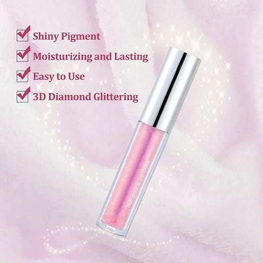 Long-Lasting Shiny Liquid Lipstick, Diamond Shimmer Metallic Lip Long-Lasting
