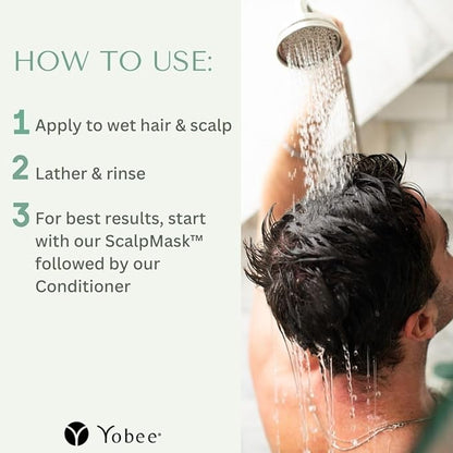 Yobee Naturally Rebalancing Shampoo | Dry, Flaky & Itchy Scalp Care with Para Probiotics, Organic Honey & Turmeric, Vitamin B12 & Oat Extracts | Dandruff & Psoriasis Relief (1 Bottle)