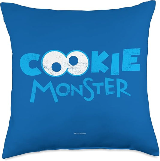 Sesame Street Cookie Monster Eyes Throw Pillow, 18x18, Multicolor