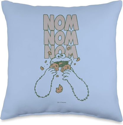 Sesame Street Cookie Monster Nom Throw Pillow, 16x16, Multicolor
