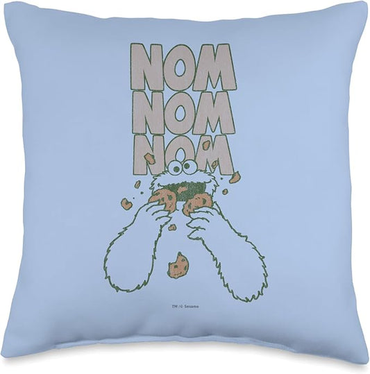 Sesame Street Cookie Monster Nom Throw Pillow, 16x16, Multicolor