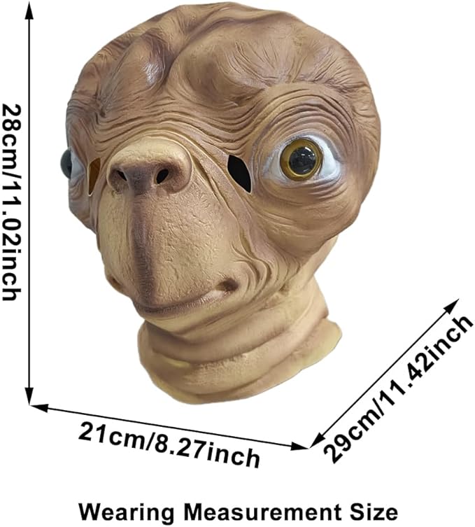 Horror Alien Mask - Realistic Full Head Cover Halloween Cosplay Latex Masks Creepy Movie Costume Props Party Carnival Dress Up Helmet