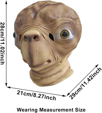 Horror Alien Mask - Realistic Full Head Cover Halloween Cosplay Latex Masks Creepy Movie Costume Props Party Carnival Dress Up Helmet
