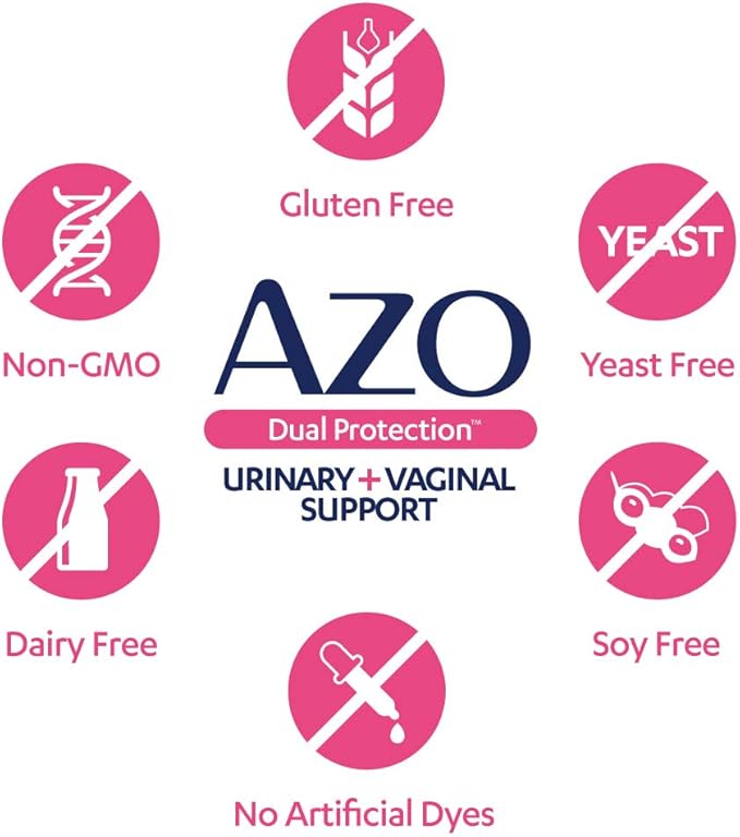 AZO Dual Protection | Urinary + Vaginal Support* | Prebiotic Plus Clinically Proven Women's Probiotic | Starts Working Within 24 Hours | Non-GMO | 30 Count (Pack of 2)