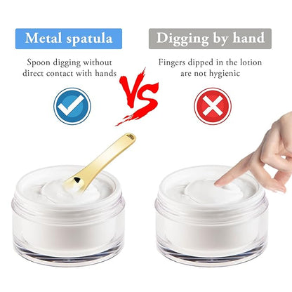 Mini Metal Makeup Spatula Skin Care Cosmetic Spoon Reusable Applicator, Beauty Scoop for Facial Cosmetic for Face Mask Cream Lotions Moisturizers (3 Gold)