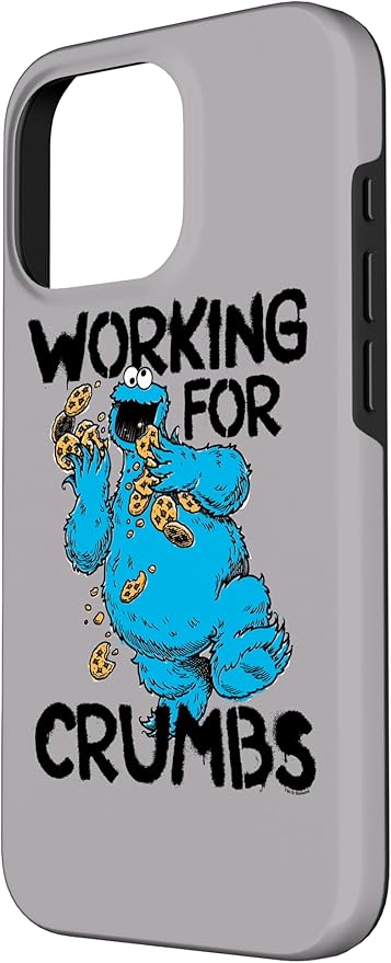 iPhone 16 Pro Sesame Street Cookie Monster Working for Crumbs Case