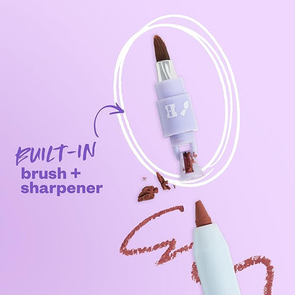 Kosas Hotliner Retractable Lip Liner Pencil with Built-In Brush & Sharpener - Easy Contouring, Hydrating, Long-Lasting- Pigmented Creamy Texture for Plumping Lips - Hyaluronic Acid & Konjac - Infinite