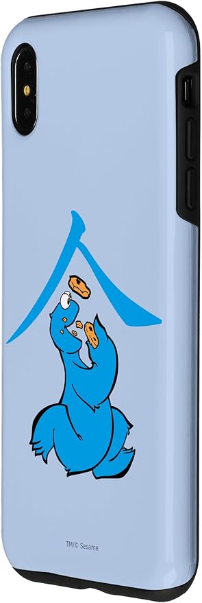iPhone XS Max Sesame Street Cookie Monster Eat in Kanji Case