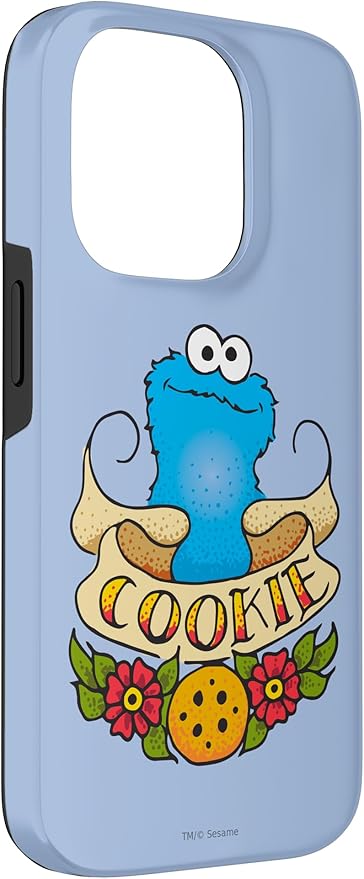 iPhone 14 Pro Sesame Street Cookie Monster Cookie Tattoo Case