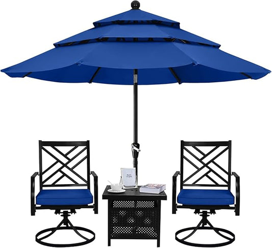 ABCCANOPY Patio Umbrellas 3 Tiers 9FT (Blue)