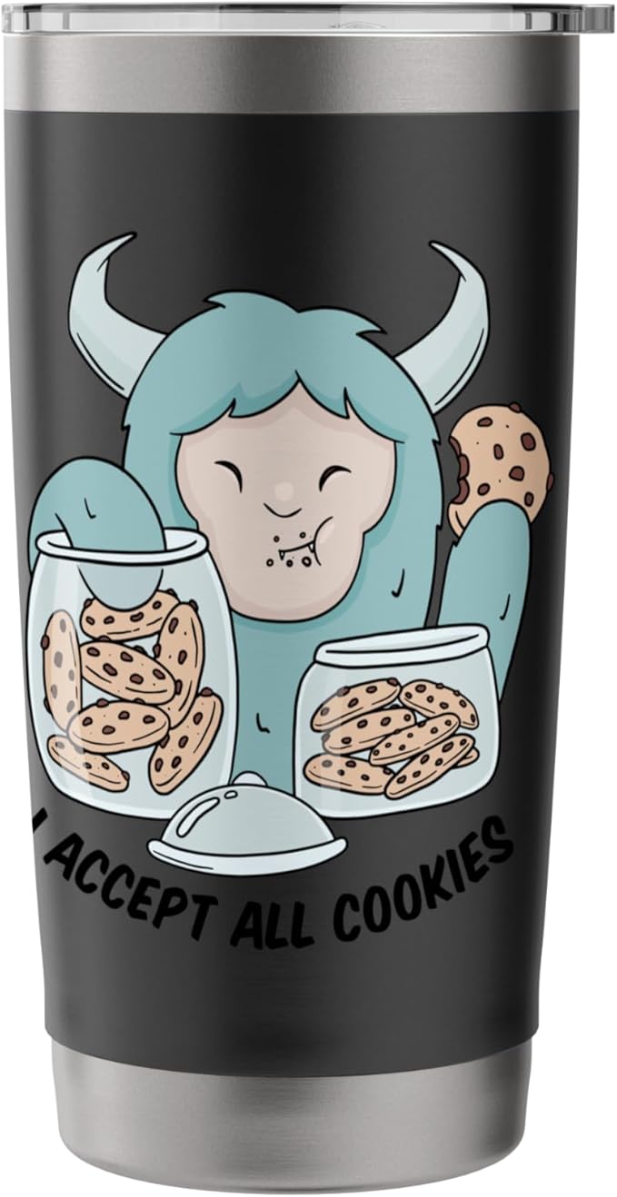 Cute Monster Cookie Lover Delight Stainless Steel Insulated Tumbler