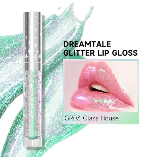 FOCALLURE Glitter Liquid Lipstick,Hydrating,Moisturizing Lip Gloss for Women,Sparkly Shimmer Lip Makeup,Long Lasting,Lightweight Formula for Lip Color and Shine,Glass House