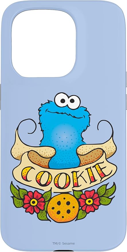 iPhone 15 Pro Sesame Street Cookie Monster Cookie Tattoo Case