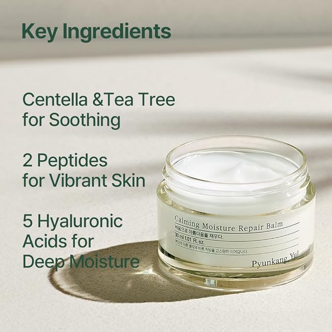Pyunkang Yul [PKY Calming Moisture Repair Balm Instantly Calms Sensitive Skin, Face Moisturizer with Deep and Rich Nourishment, Vegan, Korean Skincare (1.01 Fl.Oz, 30ml)