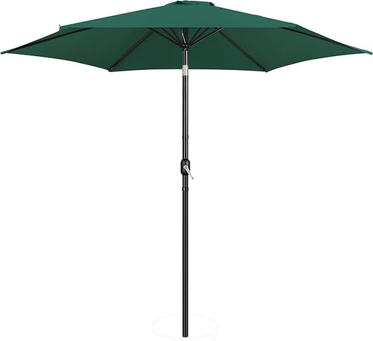 Yaheetech Patio Umbrella, 10FT Outdoor Table Umbrella Market Umbrella with Push Button Tilt and Crank & Sturdy Ribs, Yard Umbrella for Garden, Deck, Backyard, Pool, Dark Green