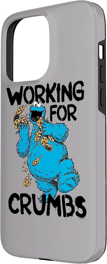 iPhone 15 Pro Max Sesame Street Cookie Monster Working for Crumbs Case