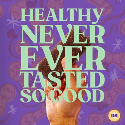 Raw Rev Vegan Protein Bars- Peanut Butter Dark Chocolate & Sea Salt, 12 bars, Non-GMO, Plastic-Neutral, Nothing Artificial, Glo Formula, Gluten-Free, Keto-Friendly, Paleo, Kosher, No Sugar Alcohols, No Stevia