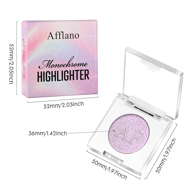 Purple Diamond Highlighter Makeup, Duochrome Shimmer Highlighter Makeup Skin, 02