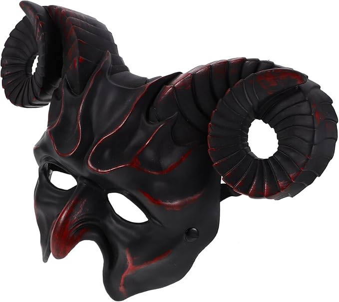 Ox Horn Mask Horns Masquerade Mask Animal Half Face Mask for Festival Party Halloween Costume Cosplay