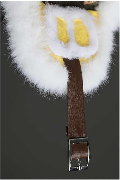 Newcos Monster Wilds Hunter Airu Costume for Cats Cosplay Pet Supplies Costume Accessories Hat Cap Halloween Suit White (Cats Hat, Small(26-29cm))