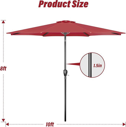 Simple Deluxe 9' Patio Umbrella Outdoor Table Market Yard Umbrella with Push Button Tilt/Crank