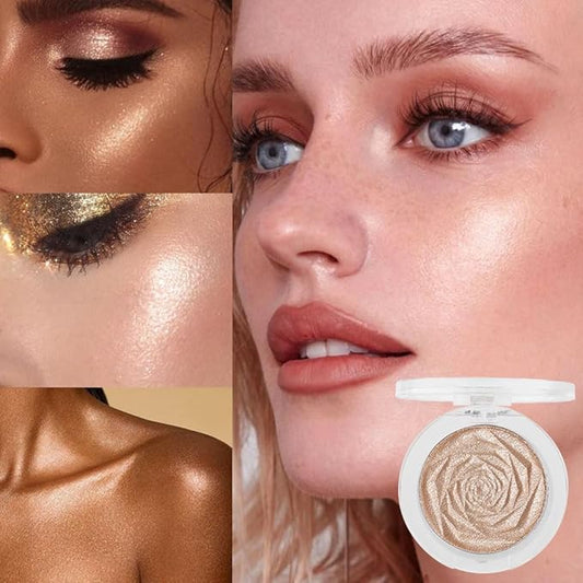 Rose Gold Face Highlighter Makeup Shimmer Glitter Rose