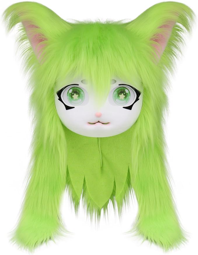 JUNBOON Furry Animal Headgear Beast Full Head Mask Headwear Doll Cosplay Costume Halloween Fursuit