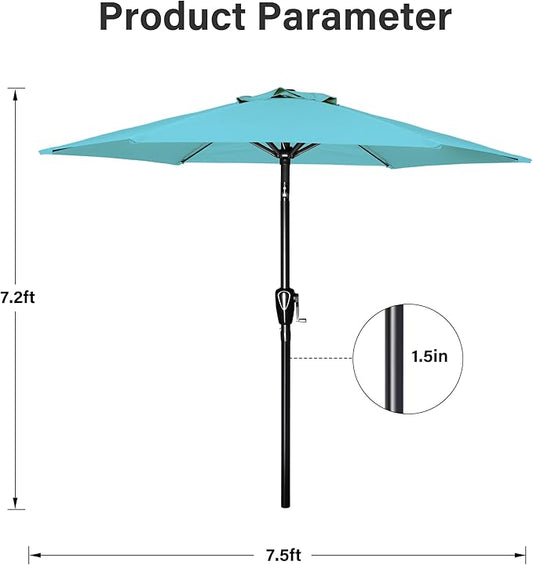 Simple Deluxe 9' Patio Umbrella Outdoor Table Market Yard Umbrella with Push Button Tilt/Crank