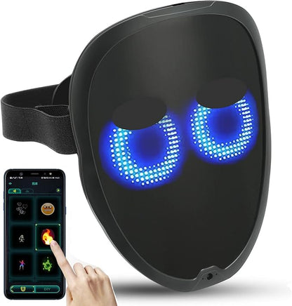 brookhaus Led Mask, Bluetooth App Controlled Halloween Masks, Luminous Mask for Adults, Light up Costumes Masks