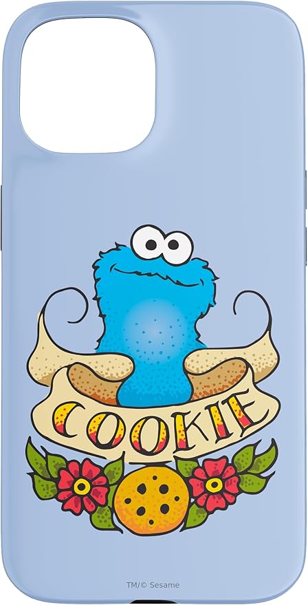 iPhone 15 Sesame Street Cookie Monster Cookie Tattoo Case