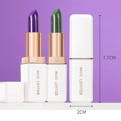 Color Changing Lipstick, 6-Colors Lip Stain Temperature Activated Vegan Formula, Magic Lipstick Long-Lasting, Nourishing, Cruelty-Free & Vegan #dark green