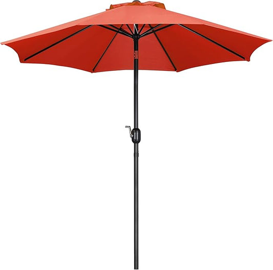 Yaheetech 9FT Patio Umbrella Outdoor Umbrella Patio Yard Market Table Umbrella with Push Button Tilt & Crank for Garden/Beach/Lawn/Deck/Backyard/Pool, 8 Ribs, Orange