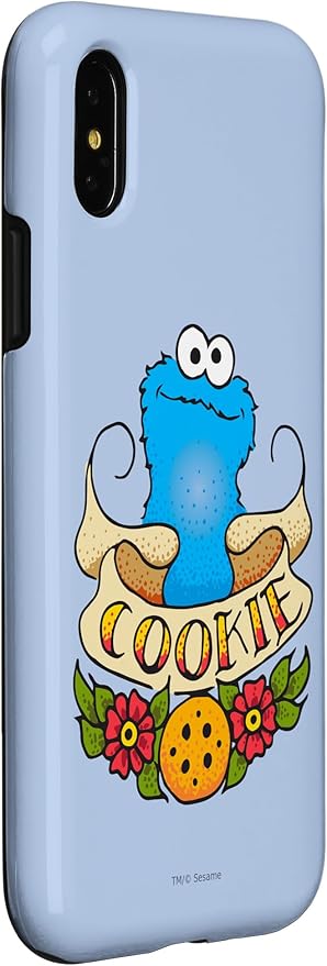 iPhone X/XS Sesame Street Cookie Monster Cookie Tattoo Case