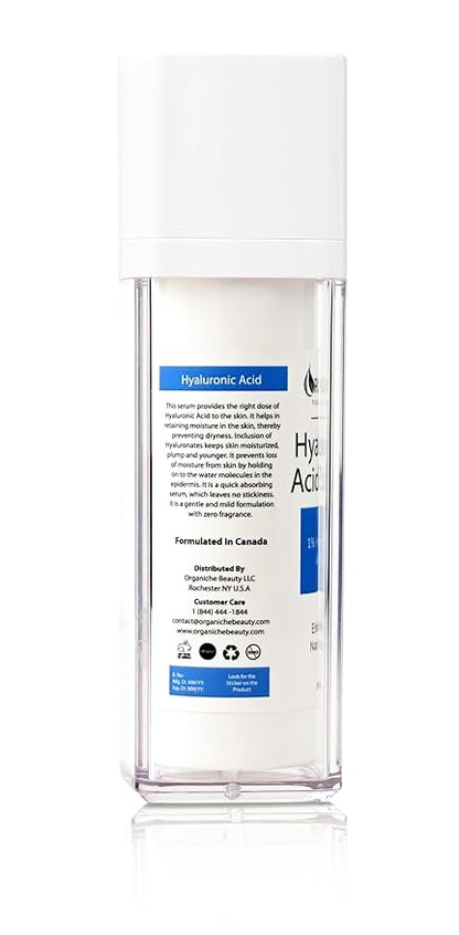 Pure Hyaluronic Acid Serum for Face, Ultra Hydrating to Repair Dry Skin, Anti Aging Formula for Fine Lines & Wrinkles, Skin Tightening, Safe for Sensitive Skin, Fragrance Free 1 Oz