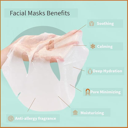 YoungMe Soothing Glam Facial Sheet Mask – 6-Pack | Hydrating & Moisturizing Korean Skin Care for Sensitive & All Skin Types