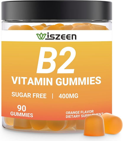 Vitamin B2 Gummies - Riboflavin 400mg Supplement for Kids & Adults - B2 Vitamins Gummy with Magnesium, CoQ10