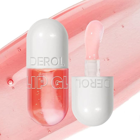 Lip Plumper Gloss High-Shine Liquid Lip Plumping Color, Long-Lasting Plumper Pout, Moisturizing, Non-Sticky With Natural Ginger Extract Portable 6 Colors (01#Tangerine)