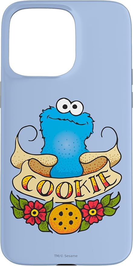 iPhone 15 Pro Max Sesame Street Cookie Monster Cookie Tattoo Case