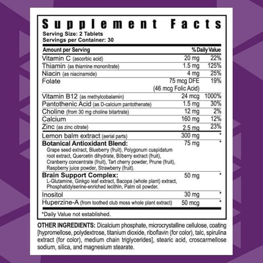 Youngevity Synaptiv™ Brain Support - 12 in1 - Ginkgo, Huperzine, Bacopa, Quercetin and More - with Potent Antioxidant Blend + Vitamins - 60 Count (Pack of 2)