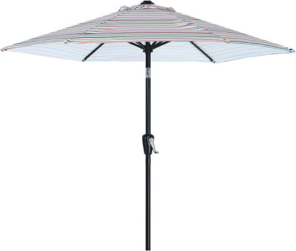 ABCCANOPY 7.5FT Outdoor Patio Umbrella, UV Protection Table Umbrella w/Crank for Easy Set Up, Suitable for Garden, Lawn, Deck & Backyard (Red Green Stripe)